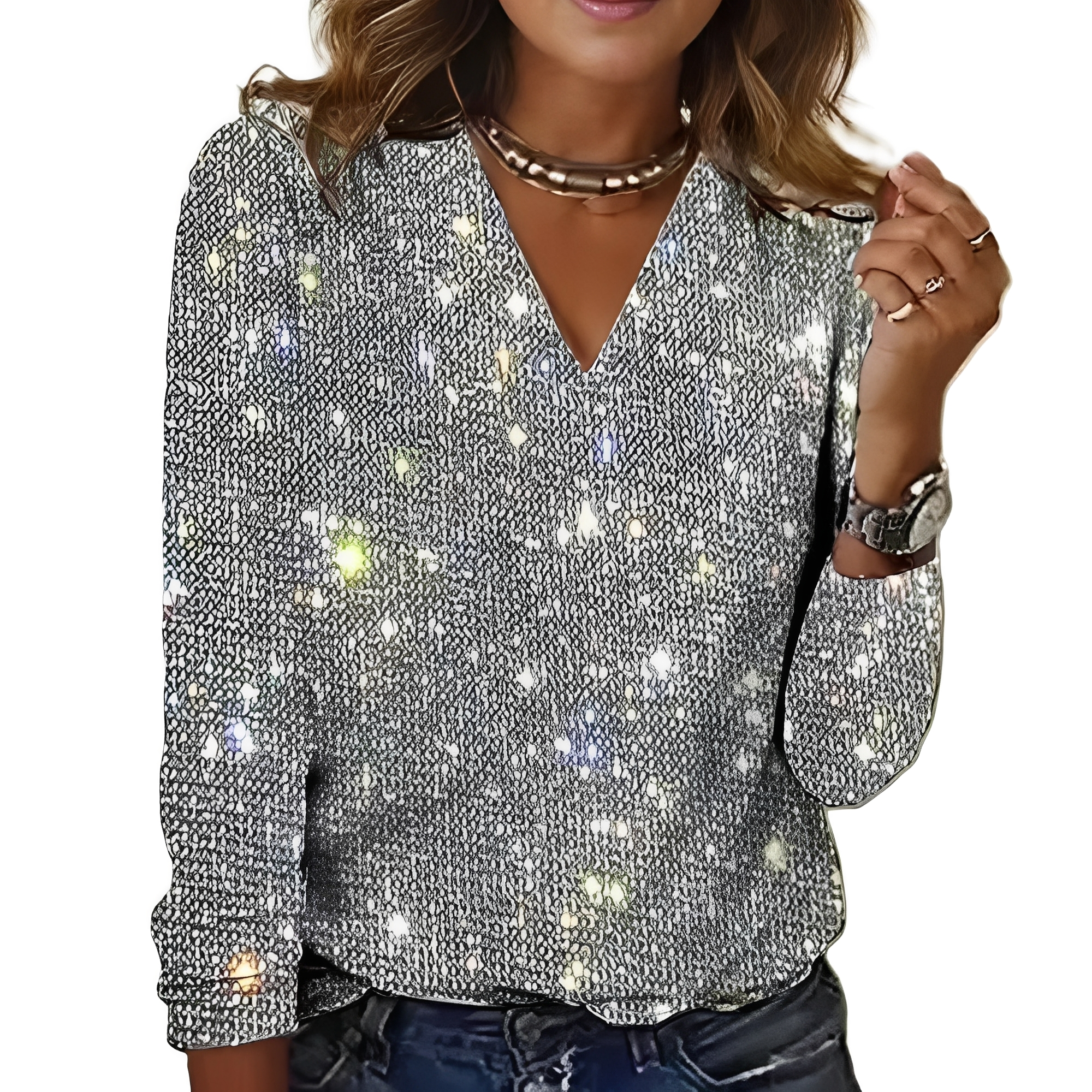 Caroline - Blouse pailletée chic pour femmes