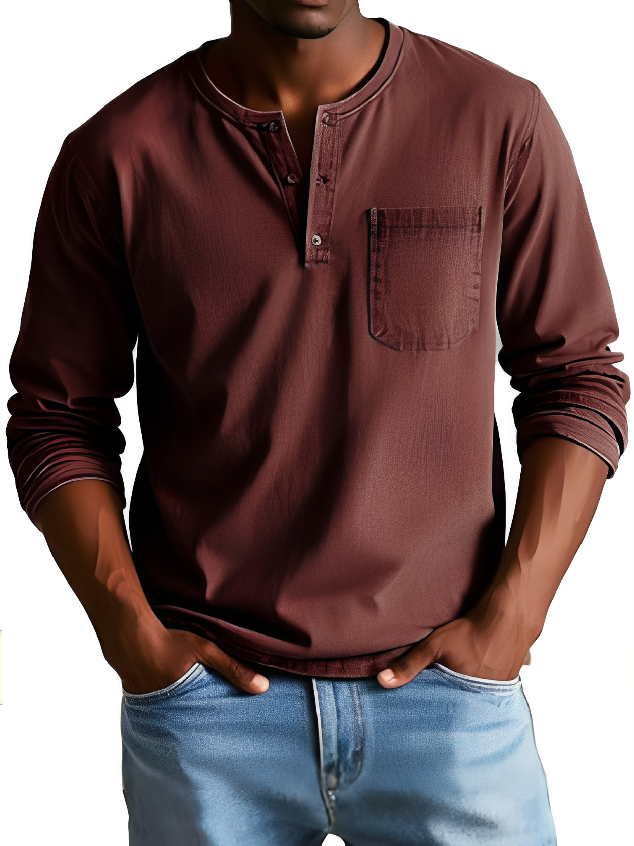 Steve - Chemise homme décontractée à manches longues