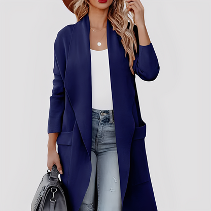 Chantal - Cardigan long en tweed décontracté pour femmes