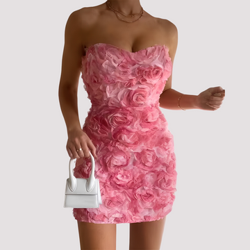 Nastia - Robe fleurie et élégante sans bretelles pour femmes