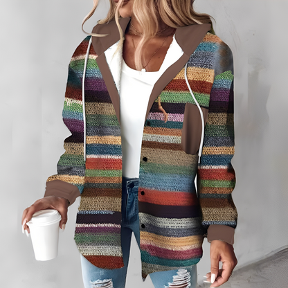 Martina - Manteau décontracté en laine à capuche pour femmes