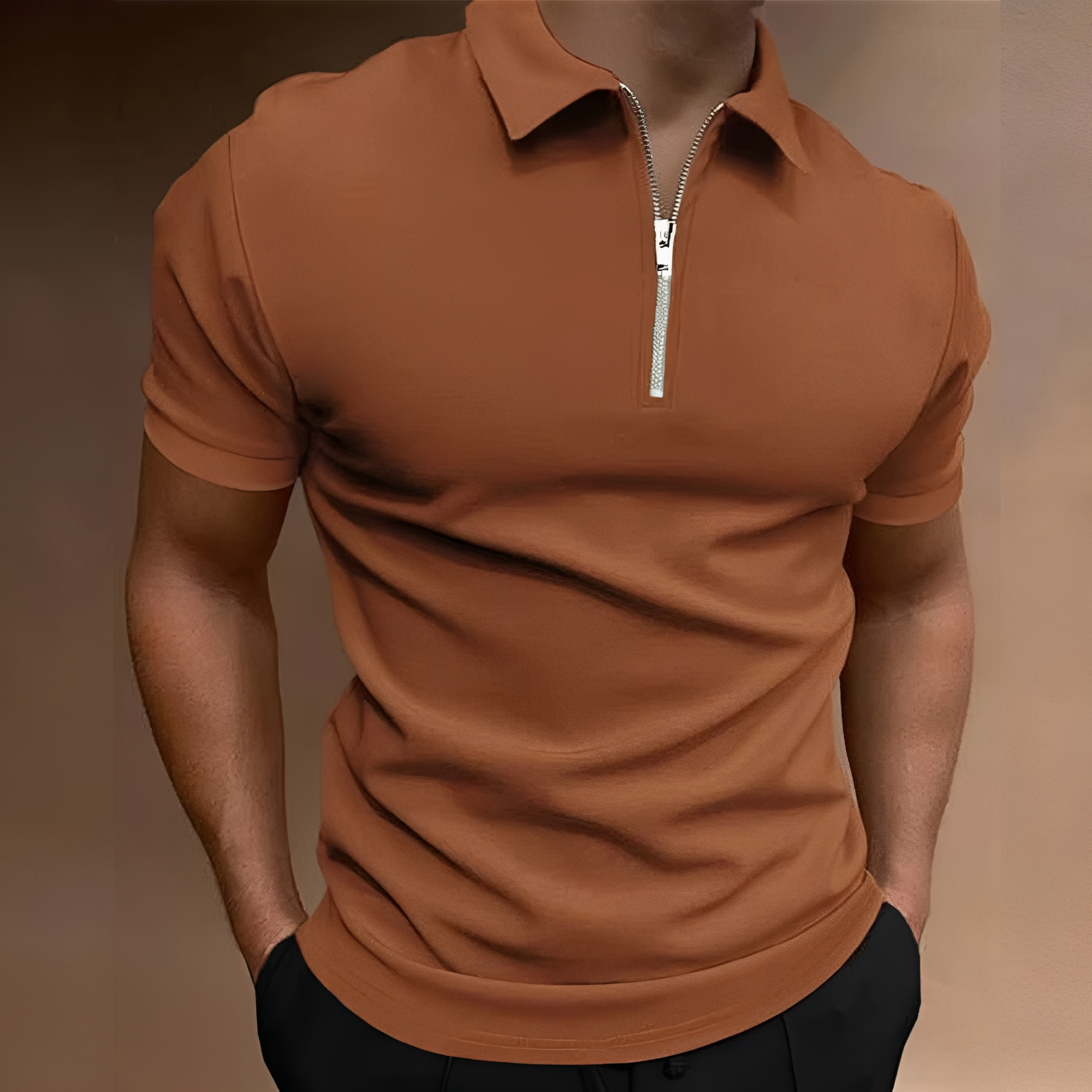 Carlos - Polo chic avec zip pour hommes