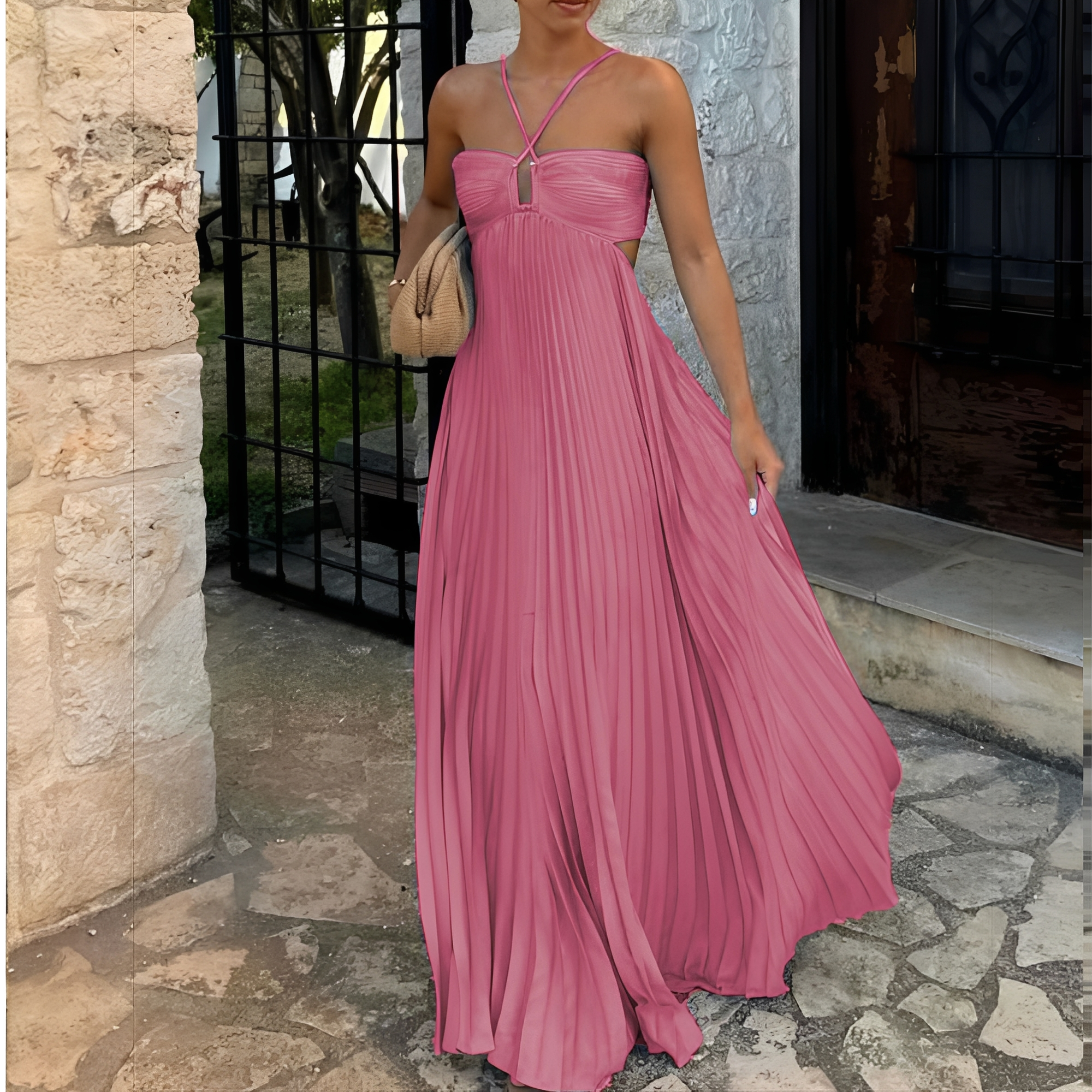 Marnie - Robe longue chic avec plis pour femmes