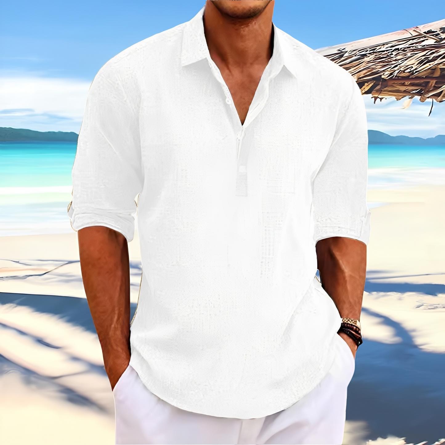 Charles - Chemise décontractée à patte de boutonnage pour hommes