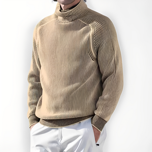 Jarrett - Pull pour homme en cachemire avec col haut, style relax