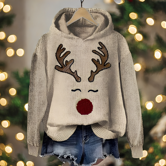 Liza - Modischer Weihnachtskapuzenpullover für Damen