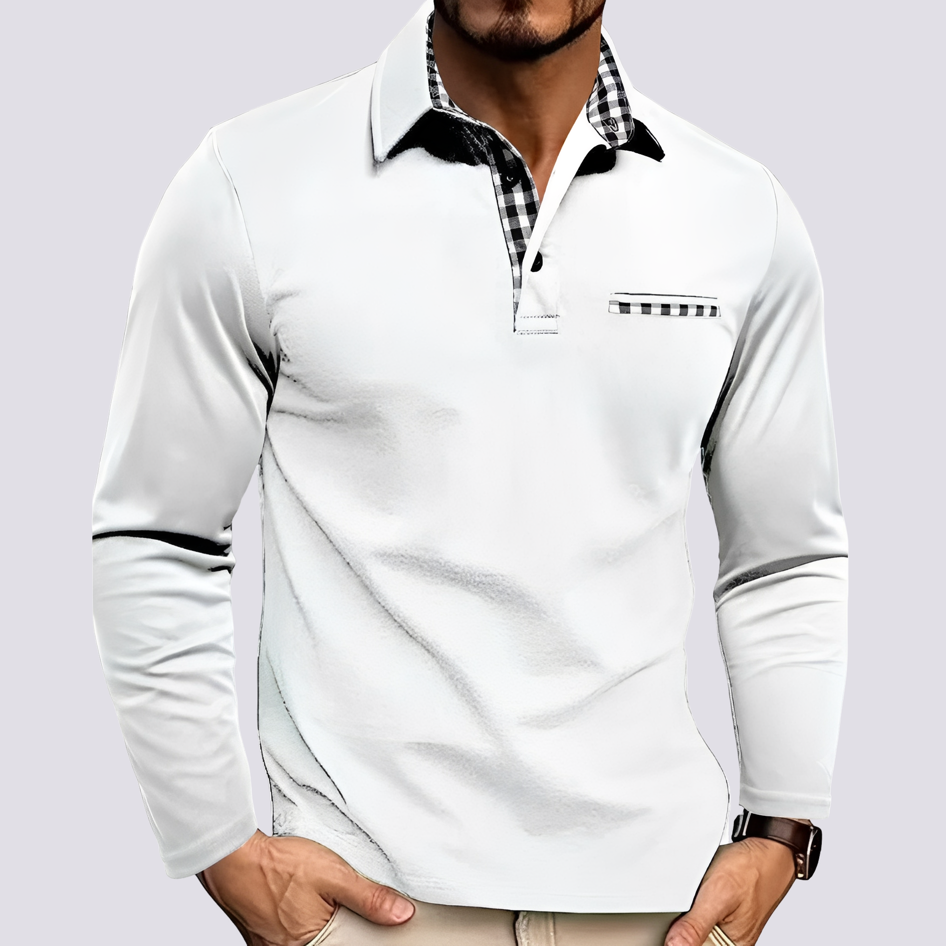 Mark – Polo pour homme – manches longues décontracté