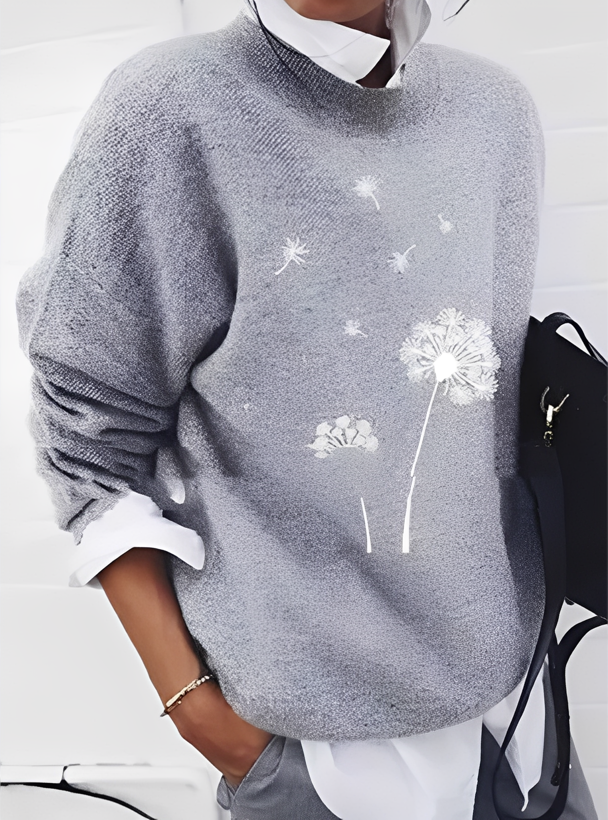 Milly - Modischer Pullover, weiter Schnitt mit Muster für Damen