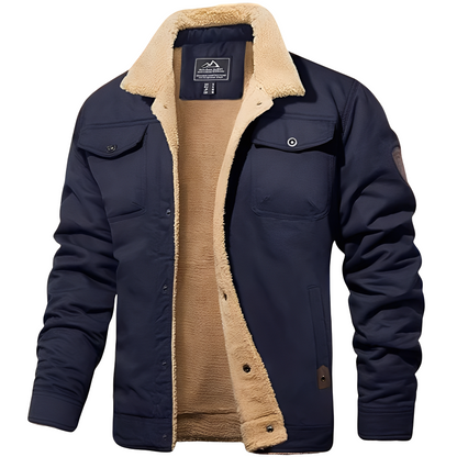 Joshua - Warm and modern coat with Sherpa lining for men