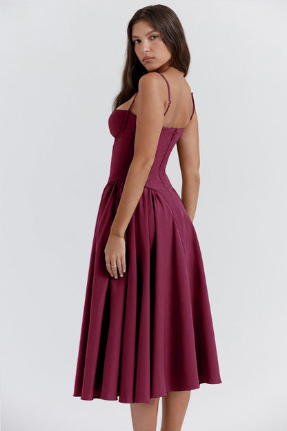 Jutte - Robe Midi Sans Manches pour Femmes