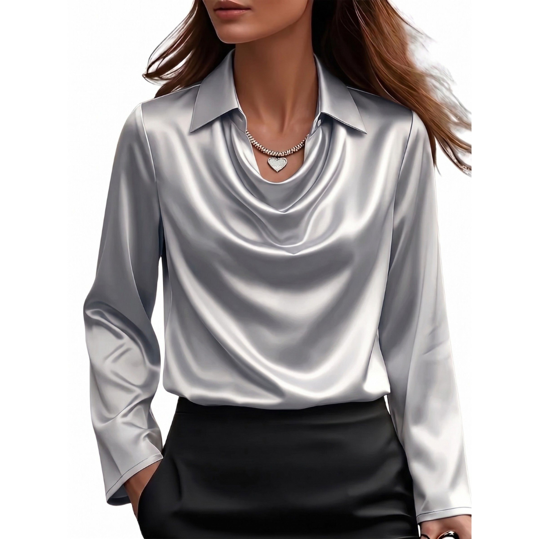 Dionne - Chemise satinée élégante pour femmes à manches longues