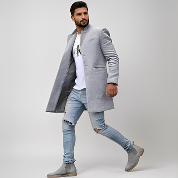 Darious - Long trench-coat chaud en laine pour homme