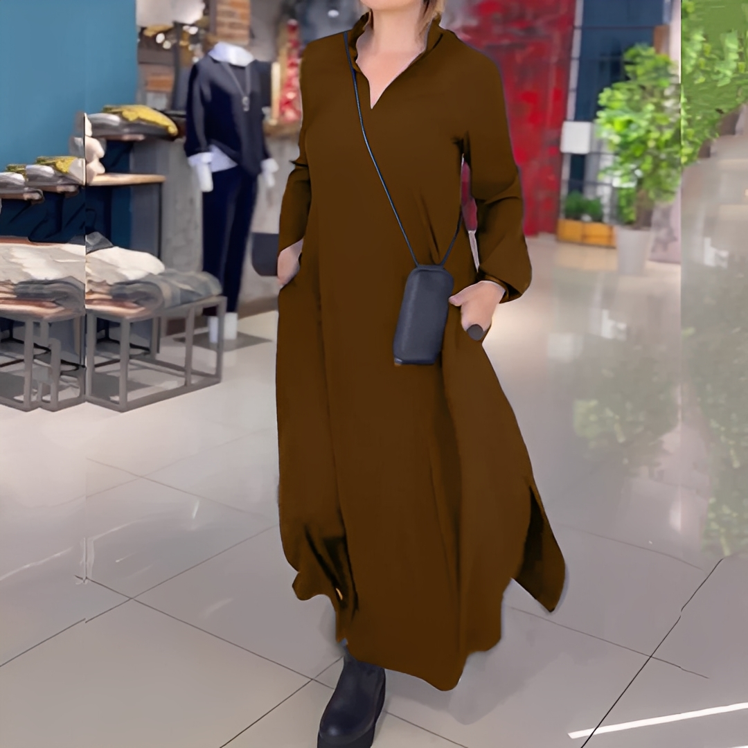 Hélène - Loose dress with side slit for women