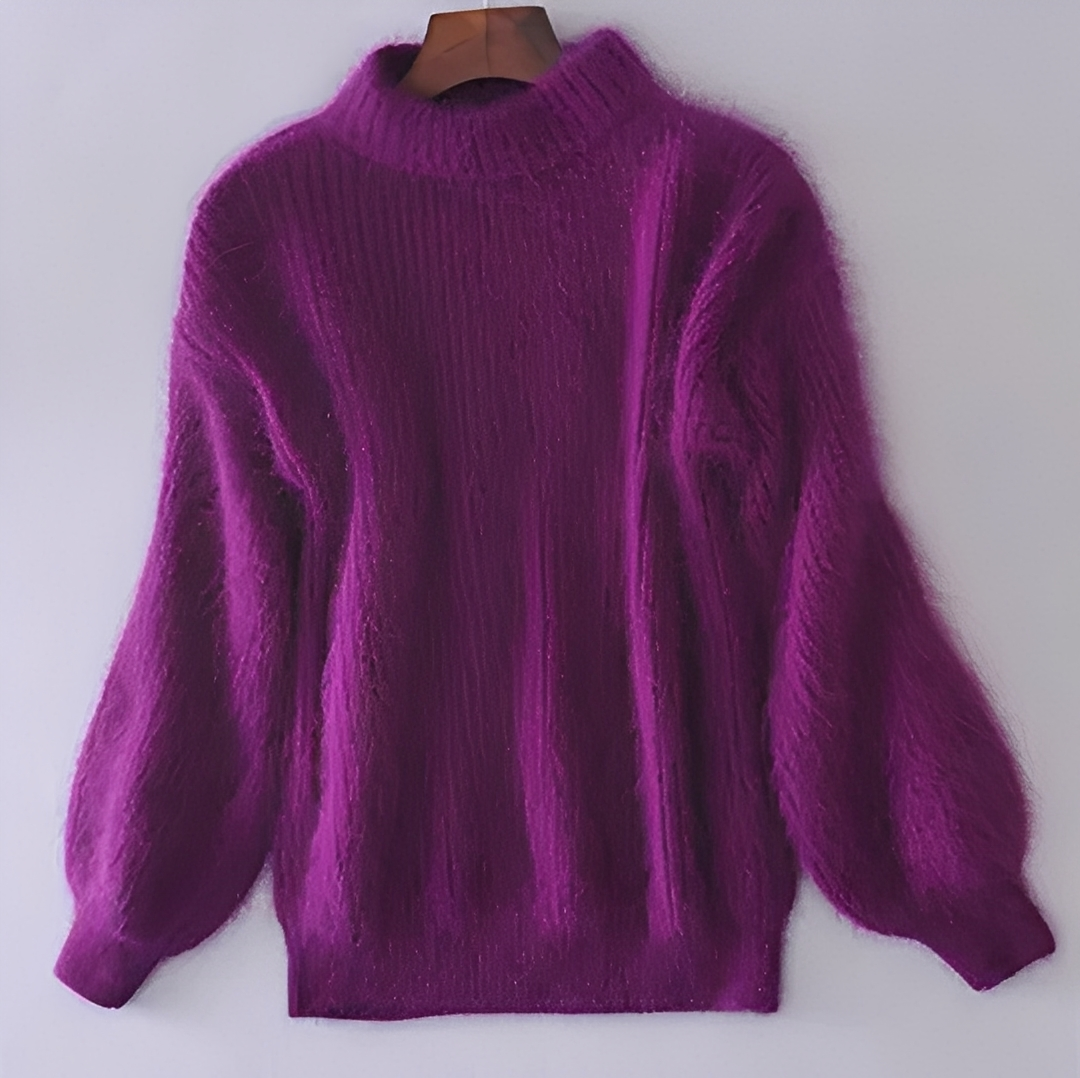 Maude - Trendy warm high-neck sweater for women
