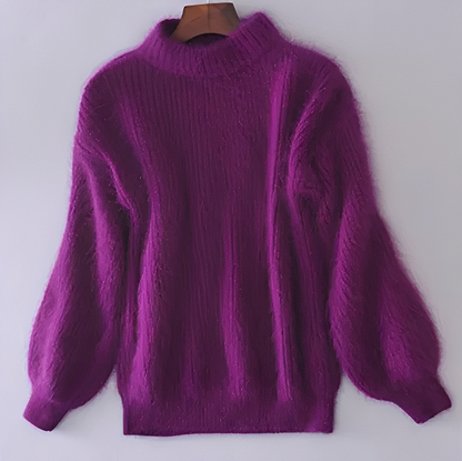 Maude - Trendy warm high-neck sweater for women