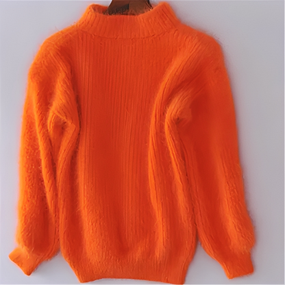 Maude - Trendy warm high-neck sweater for women
