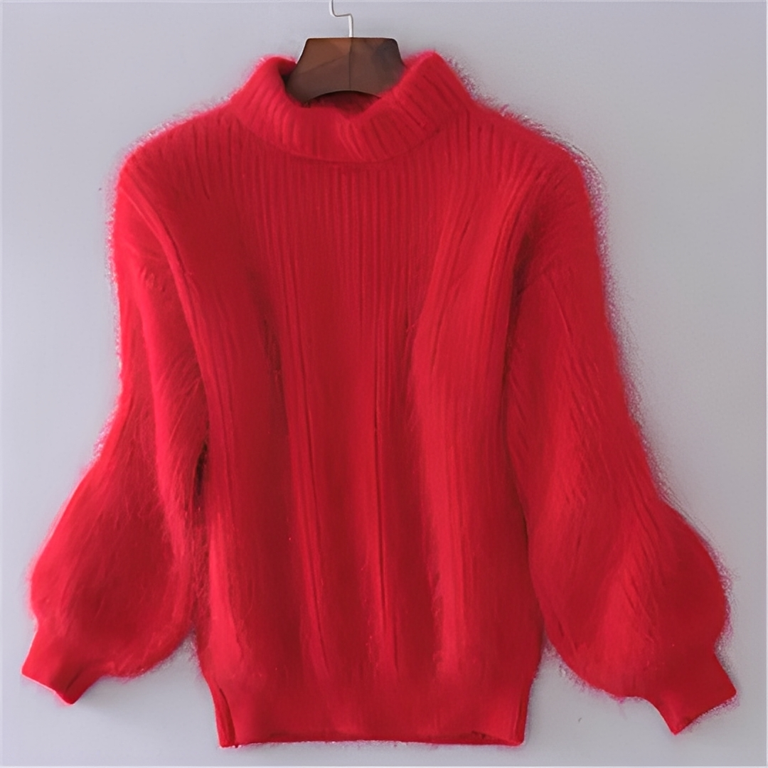 Maude - Trendy warm high-neck sweater for women
