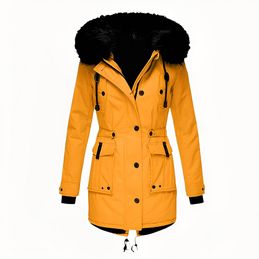 Mathurine - Warm winter coat with hood for women