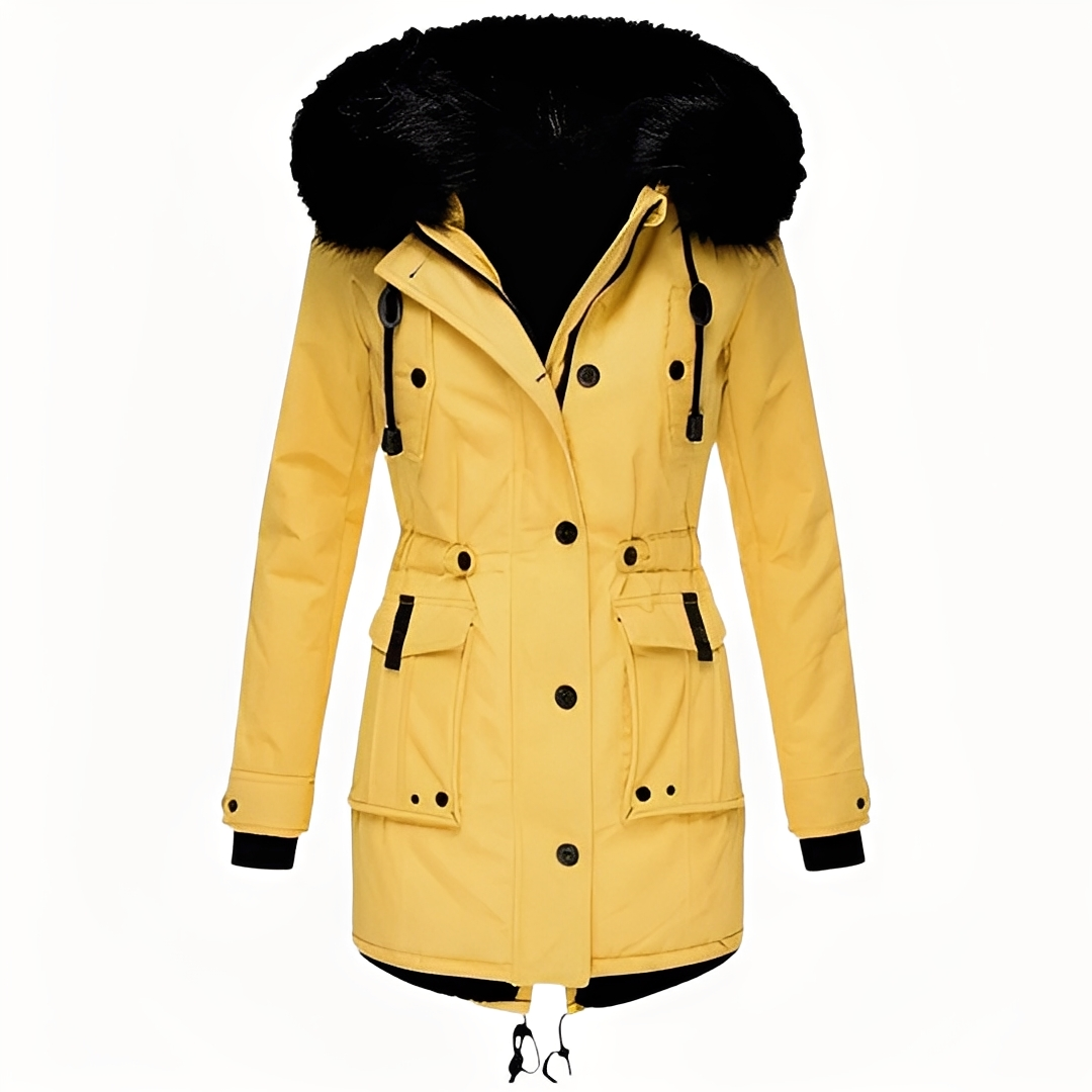 Mathurine - Warm winter coat with hood for women