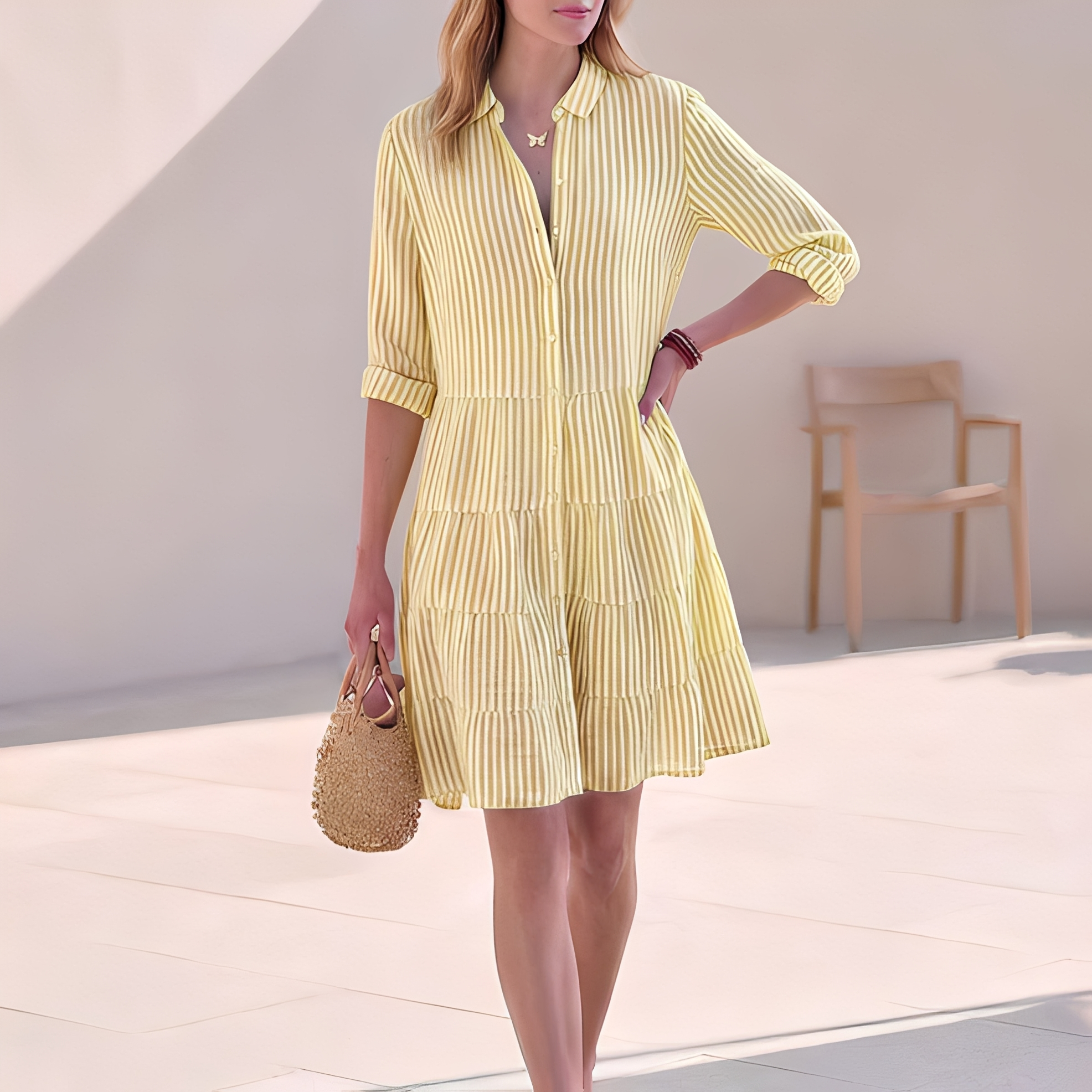 Elijah - Robe chemise d'été chic pour femme