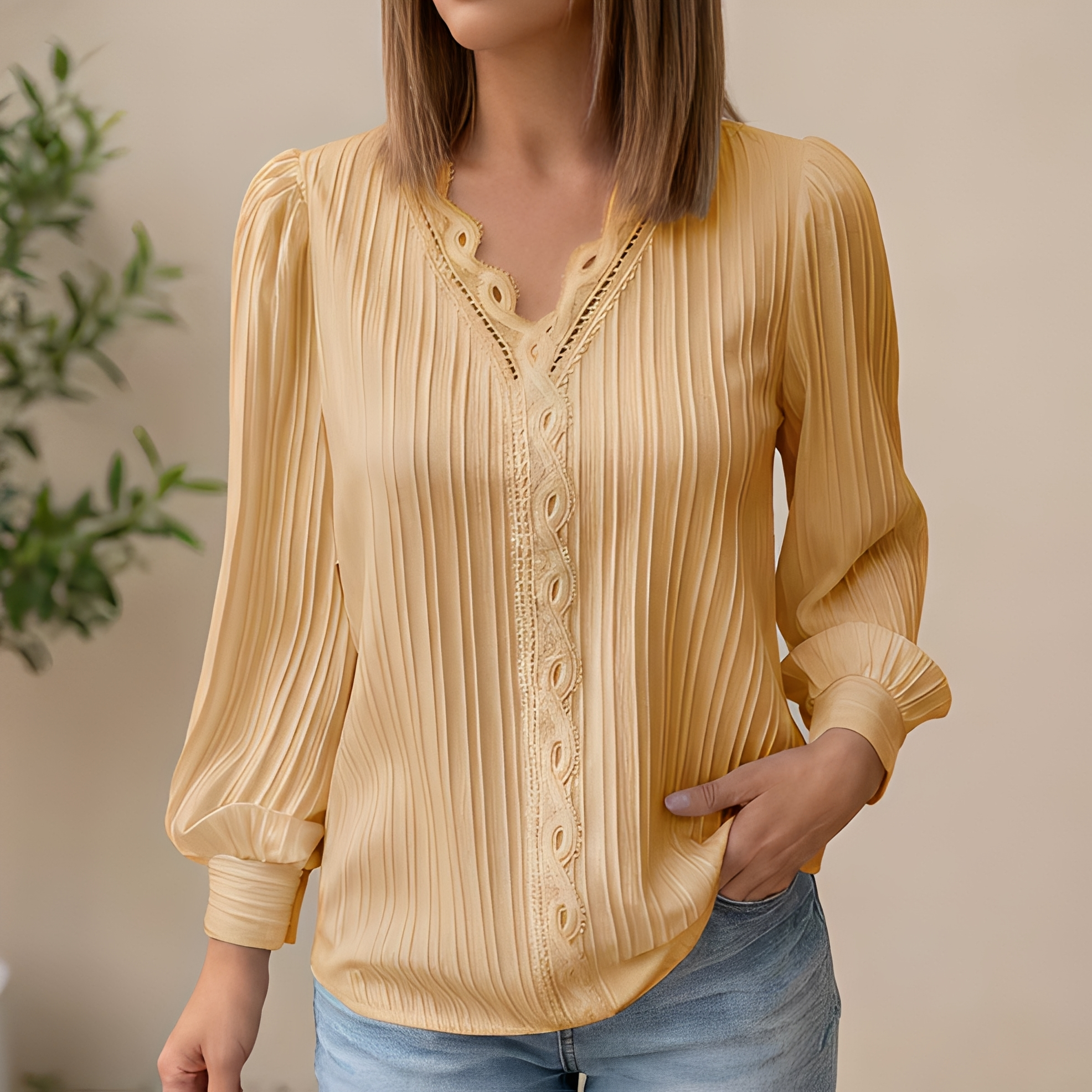 Antonette - Blouse d'été élégante à col en V pour femme