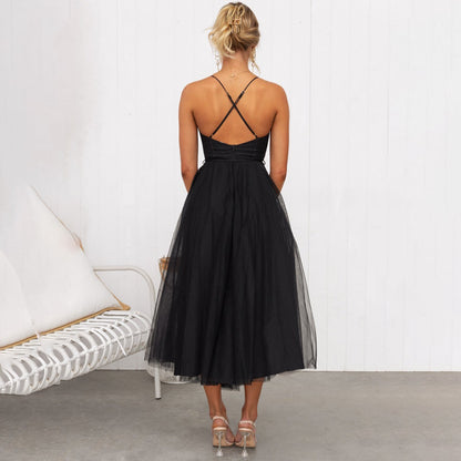 Roseanne – Long strapless long mesh dress