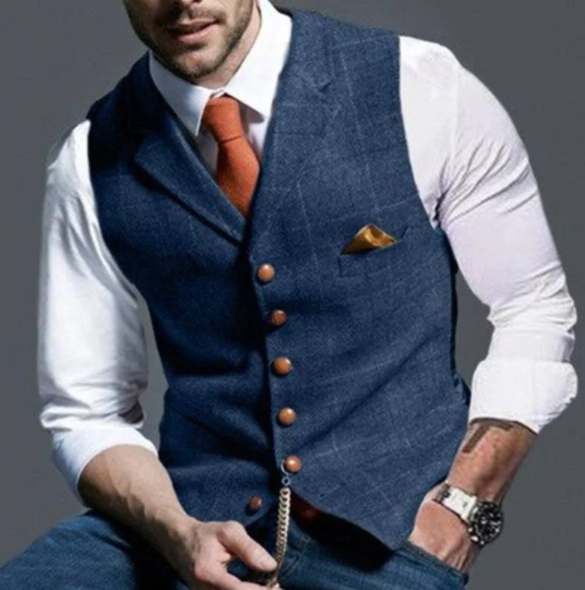 Jericho - Veste sans manches à carreaux pour homme