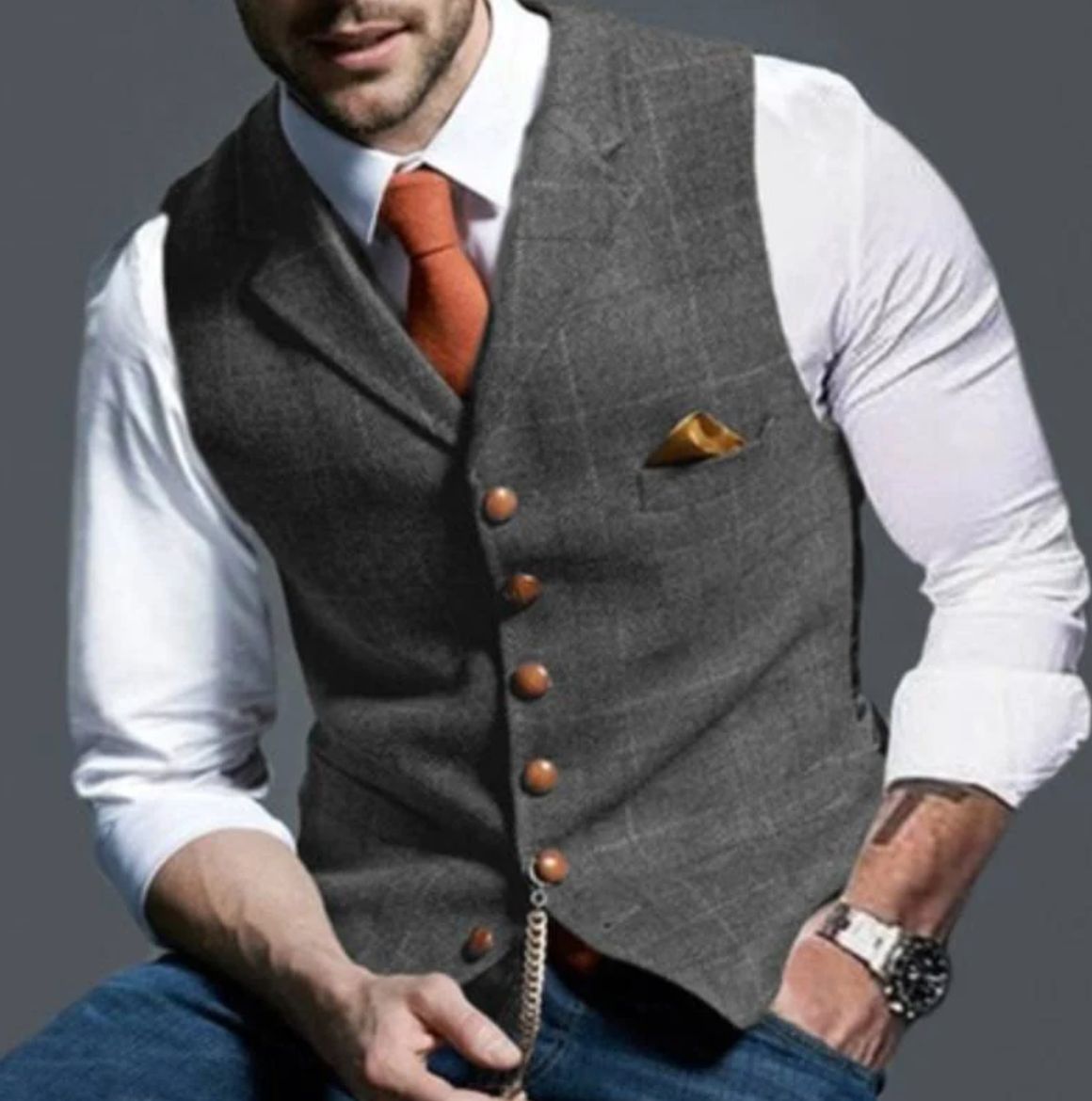 Jericho - Veste sans manches à carreaux pour homme