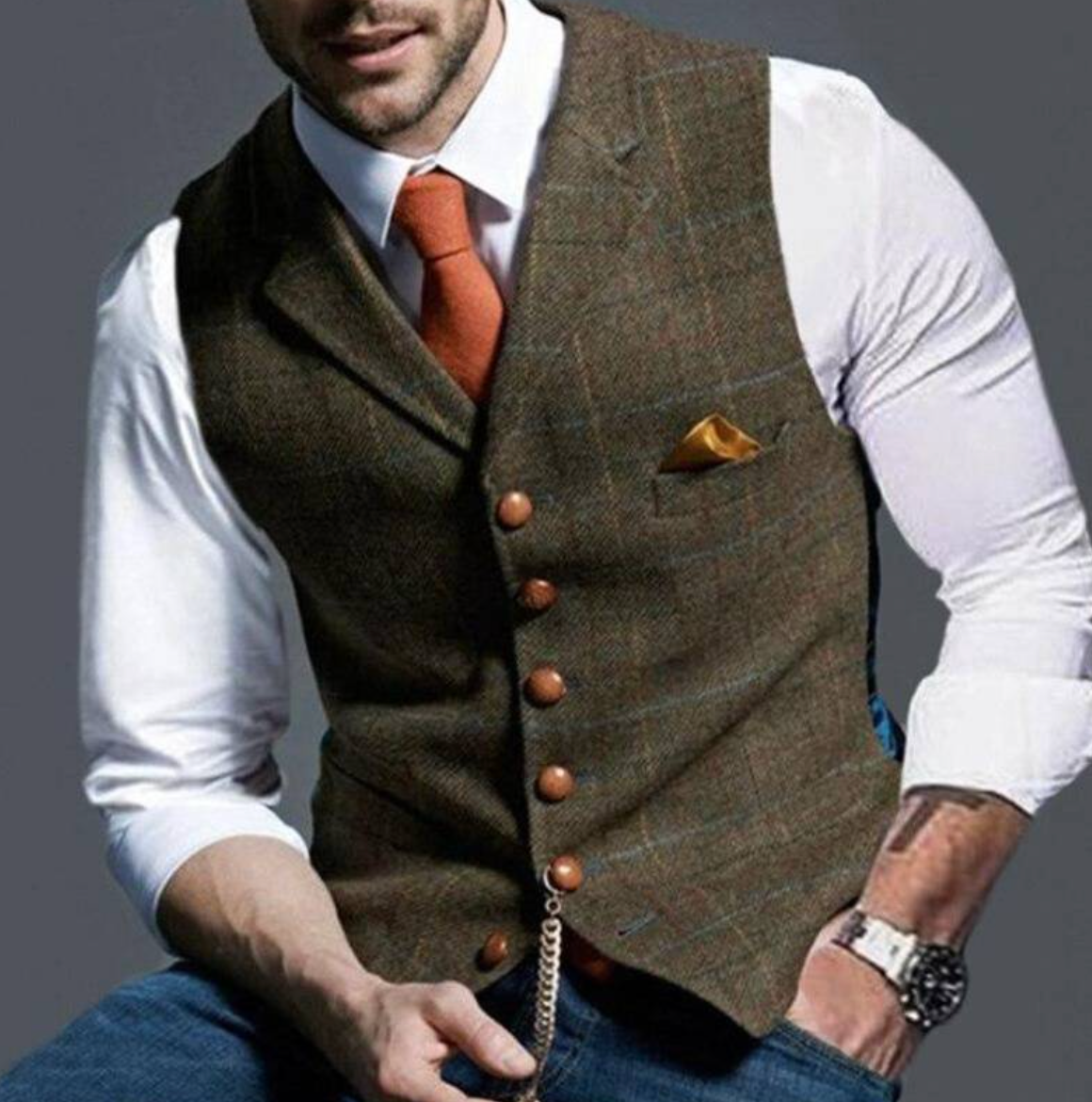 Jericho - Veste sans manches à carreaux pour homme