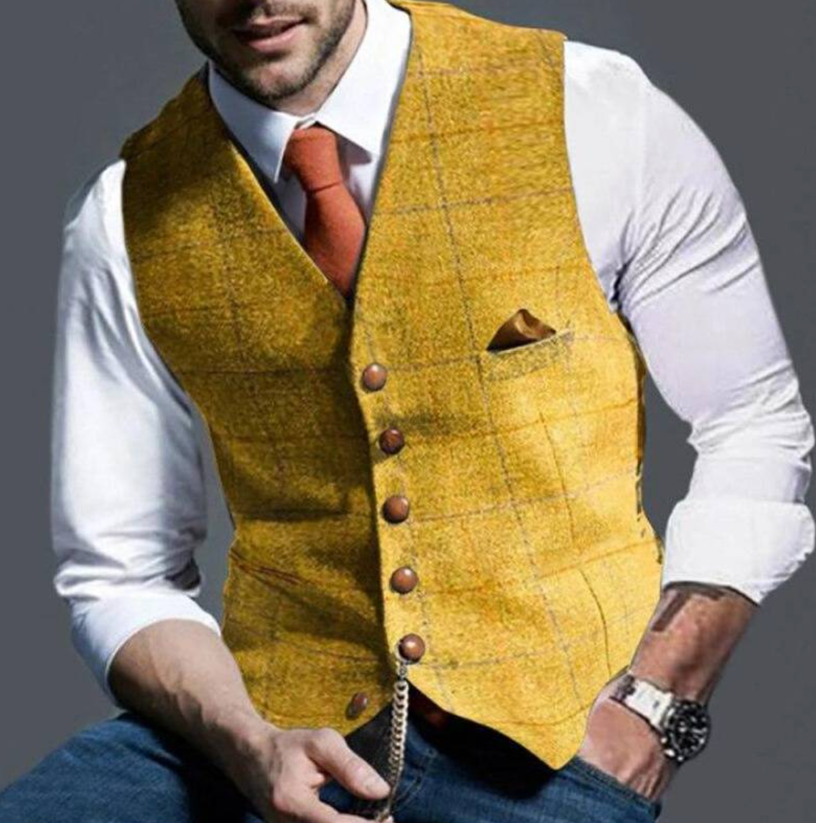 Jericho - Veste sans manches à carreaux pour homme
