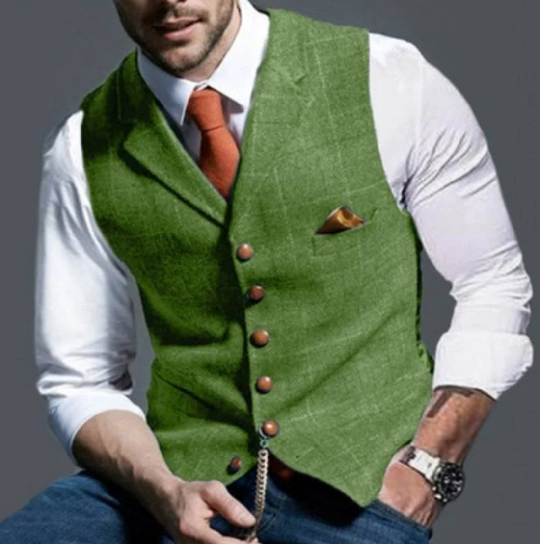 Jericho - Veste sans manches à carreaux pour homme