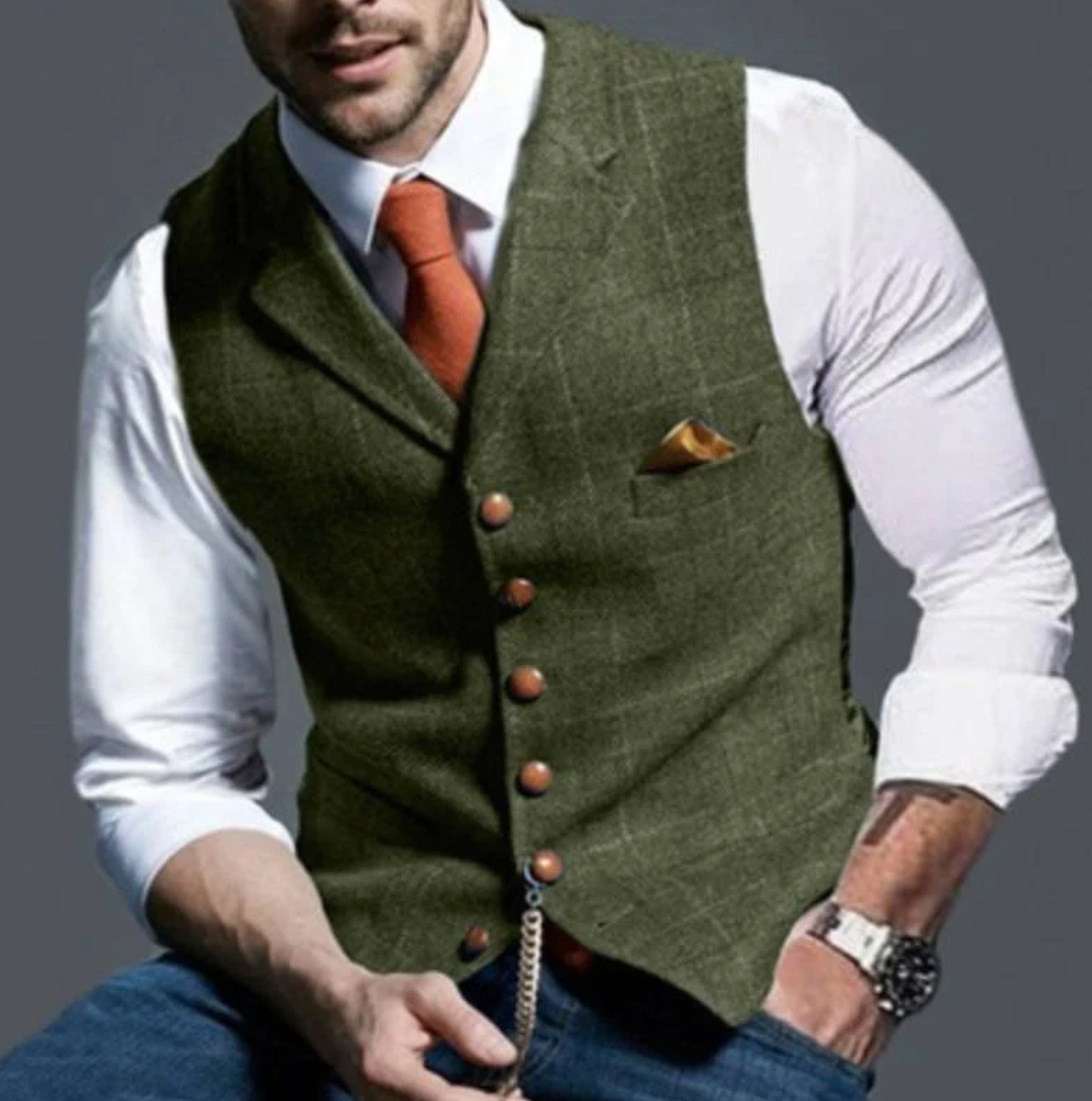 Jericho - Veste sans manches à carreaux pour homme