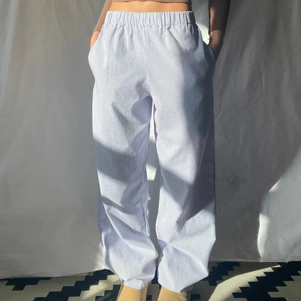 Elis – Pantalons Femme Jambe Large Taille Haute