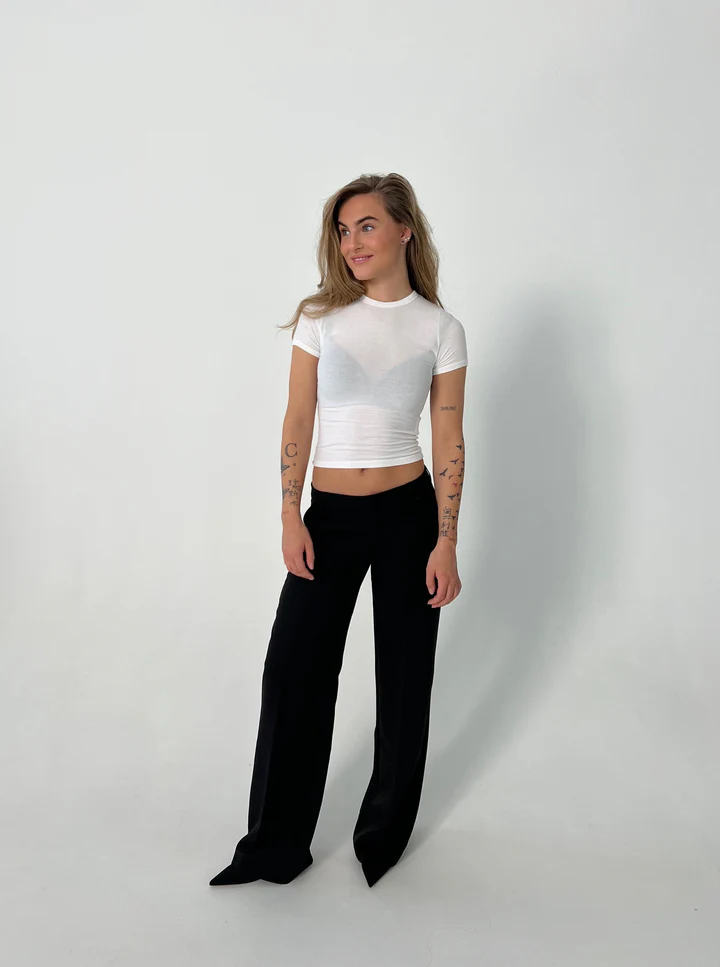 Vittoria – Pantalons à Taille Haute avec Jambes Larges et Poches