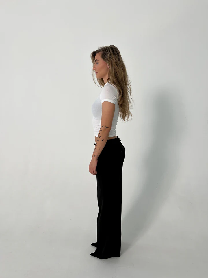 Vittoria – Pantalons à Taille Haute avec Jambes Larges et Poches