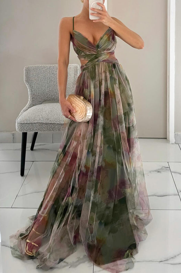 Alina – Robe longue avec décolleté en V pour les invités de mariage