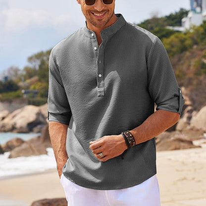 Cormac - Chemise en lin à longues manches pour hommes