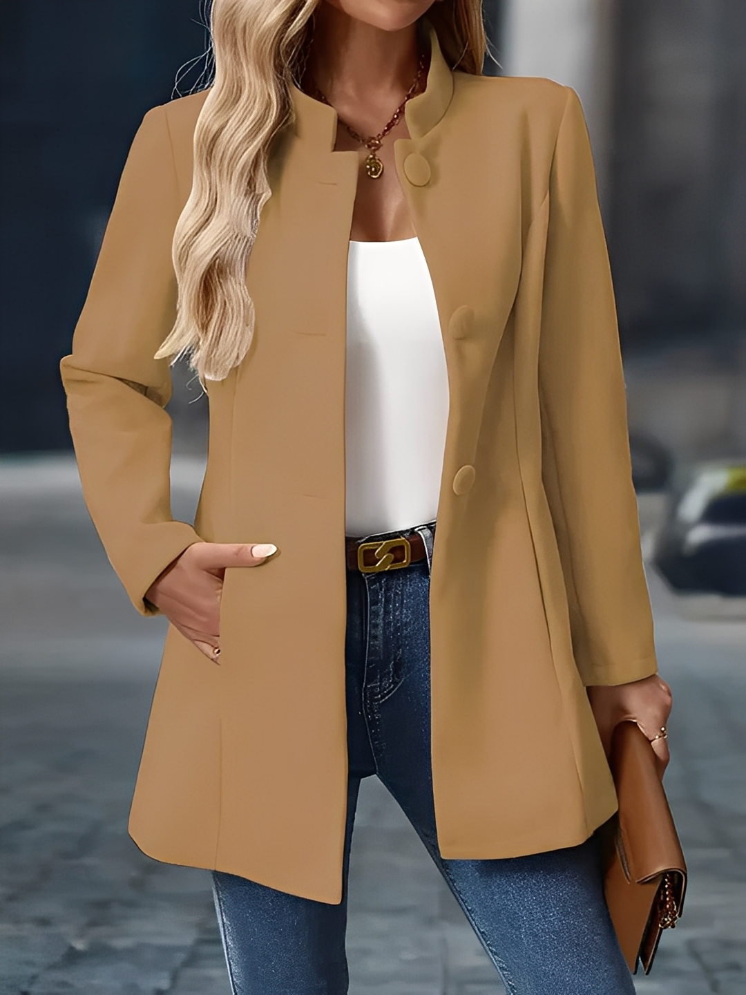 Cornélie - Warmer Wintermantel mit Knöpfen für Damen