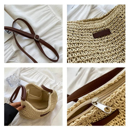 Camille – Elegant Braided Bag in Neutral Colors