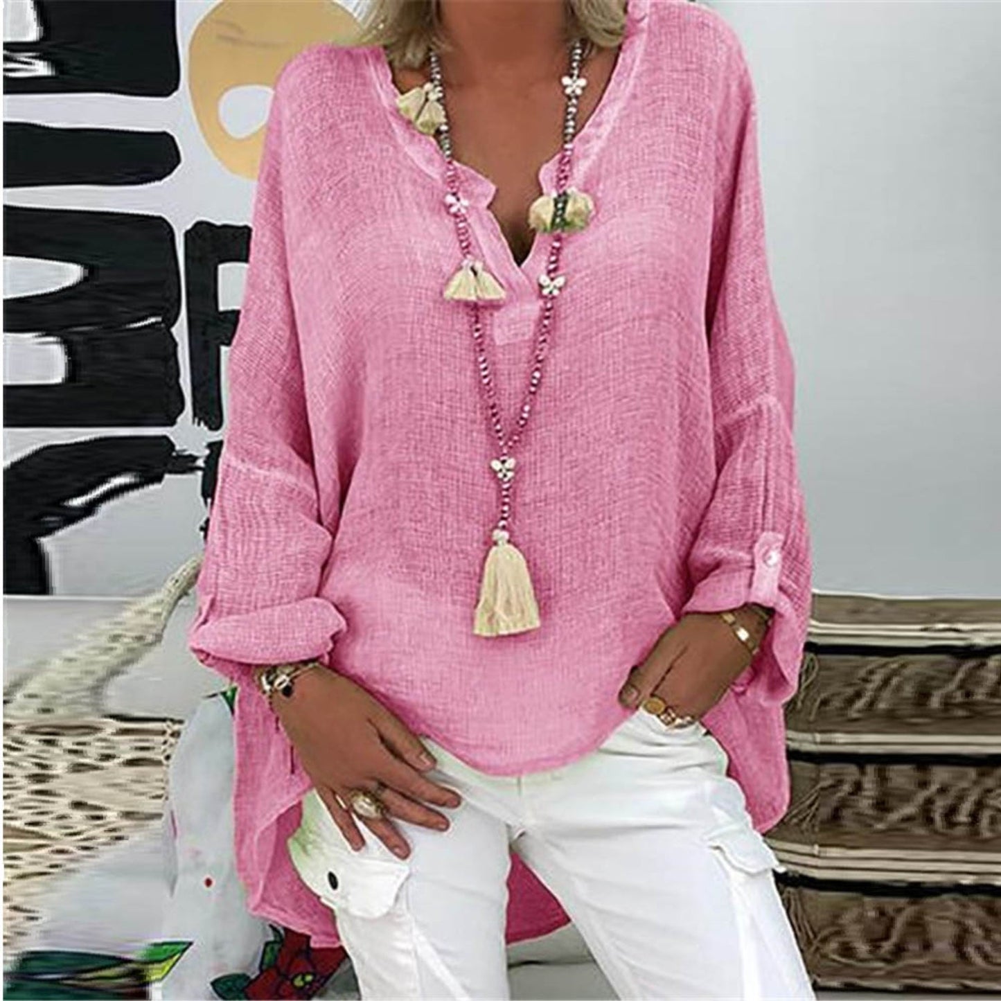Mia – Blouse Élégante en Lin