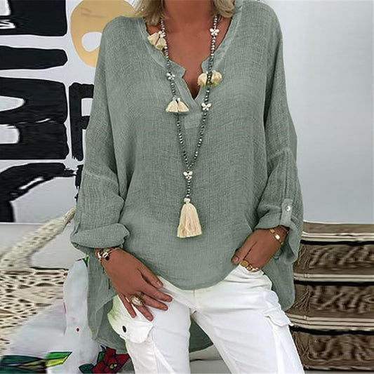 Mia – Blouse Élégante en Lin
