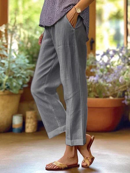 Oona - Summer linen trousers for women