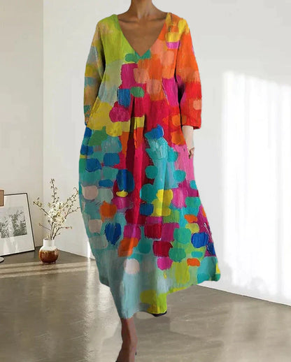 Noemi – Robe Large avec Impression Artistique