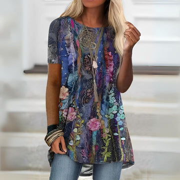 Emma - Élégante Chemise Fleurie Multicolore