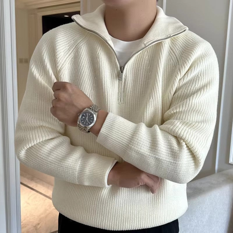 Lino – Pull en Coton à Quart de Zip
