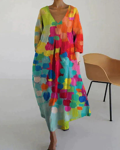 Noemi – Robe Large avec Impression Artistique