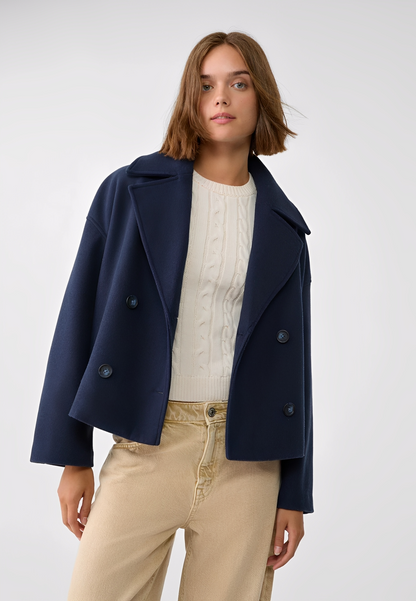 Claire – Veste Croisée Courte Élégante