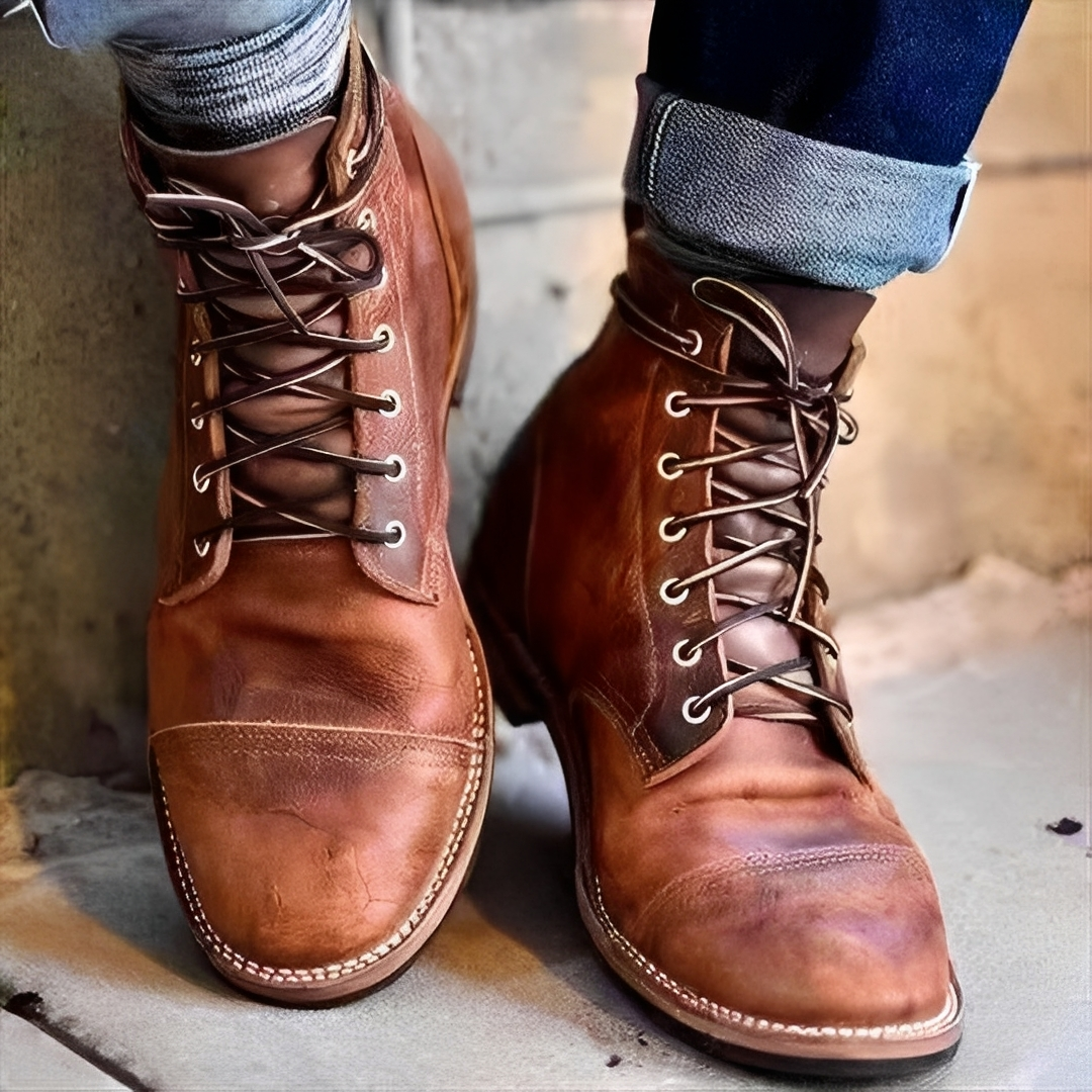 Hanzo - Bottines classiques à lacets pour homme