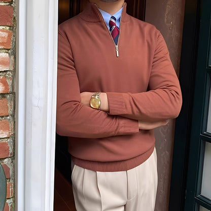 Osbert - Pull élégant en maille avec zip pour hommes