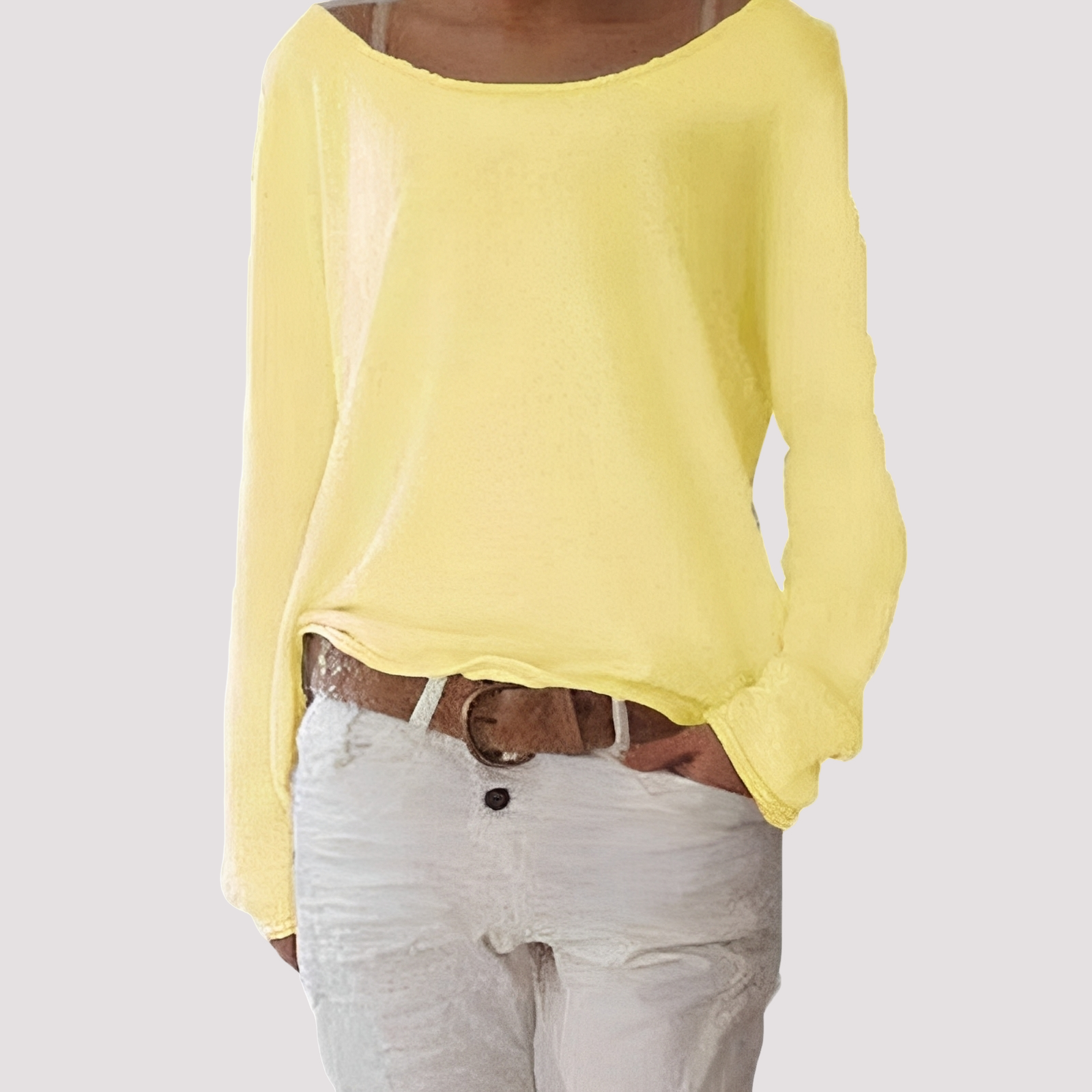 Joanna - T-shirt à manches longues décontracté et ample pour femmes